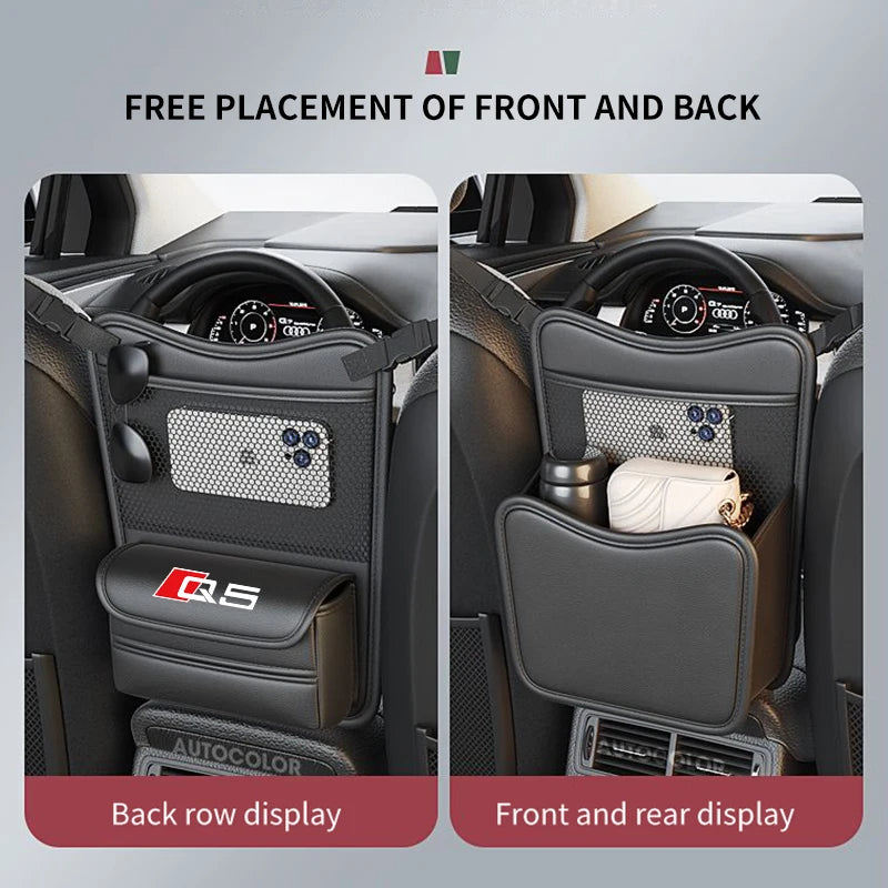 Car Organizer For Audi  Q3 Q4 Q5 Q6 Q7 Q8 Seat Storage Box Car Hanging Storage Bag Tissue Box Car Stowing Tidying Storage Pocket