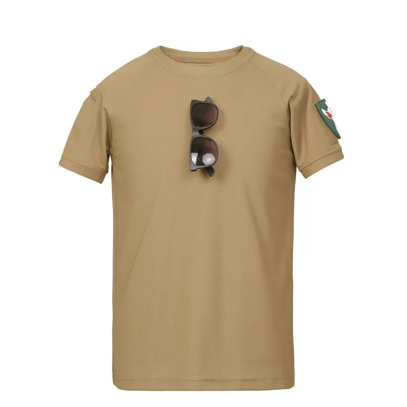 Men's Quick Dry Embroidered Plus Size Shirts Summer Male Breathable Clothes Elastic Plain Camping Climbing Hiking T-shirts
