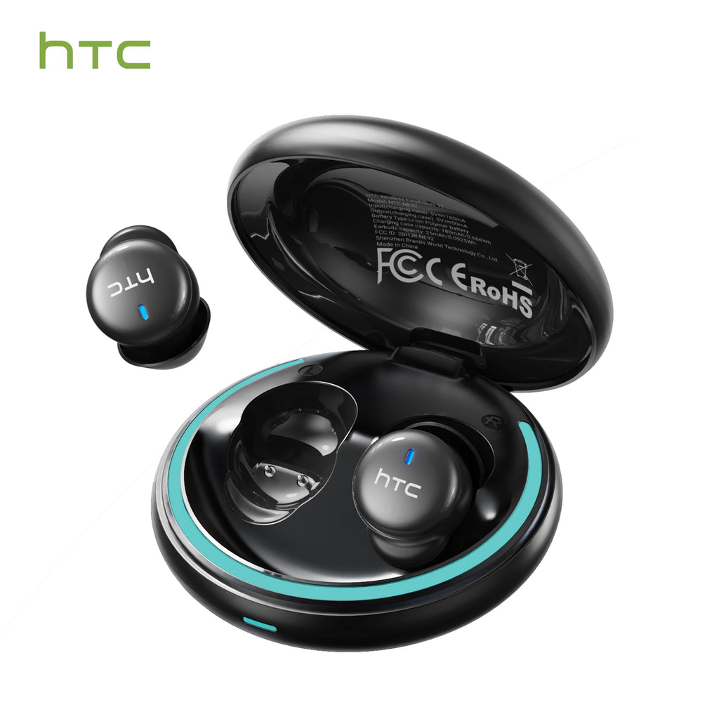 HTC NE92 TWS Earphones Bluetooth 5.4 ANC Active Noise Cancelling ENC HD Call HiFi Stereo Deep Bass with Mic for iPhone Android