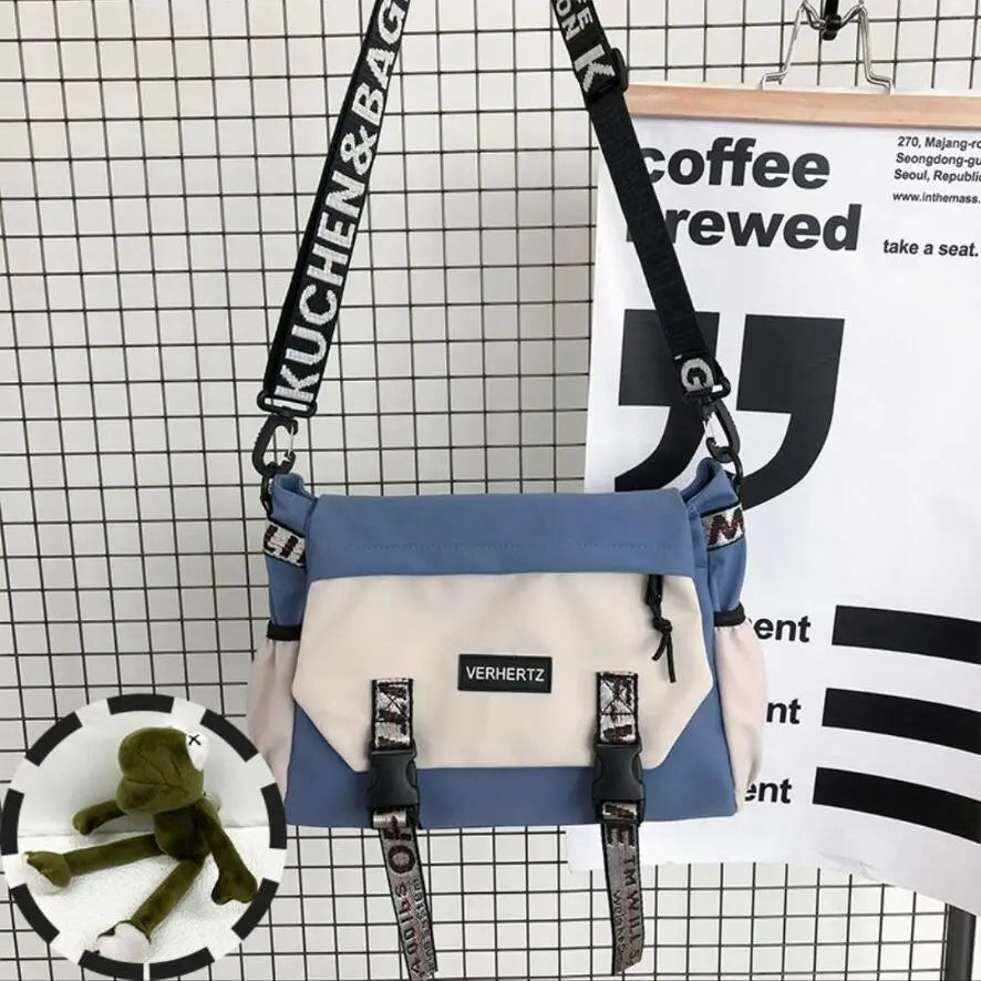 Men's Messenger Bag Japanese Fashion Large Capacity Handbags Shoulder Bag Casual Student Canvas Bag Nylon Tooling Crossbody Bags
