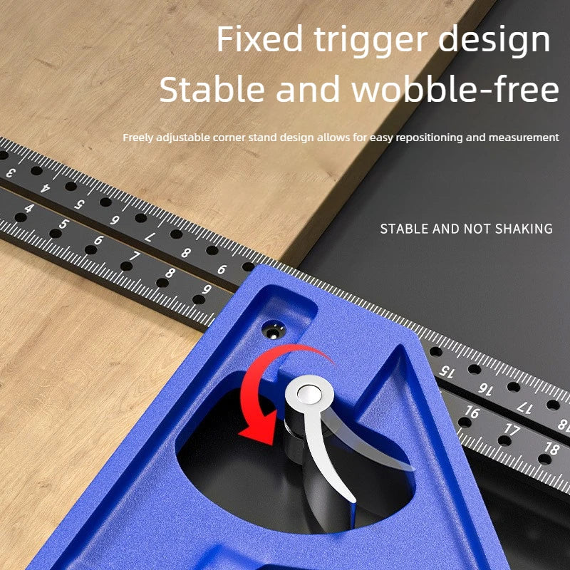 Woodworking 90°and 45° Right Angle Movable L-Shape High Precision Long Board Ruler Multifunctional Combination Square