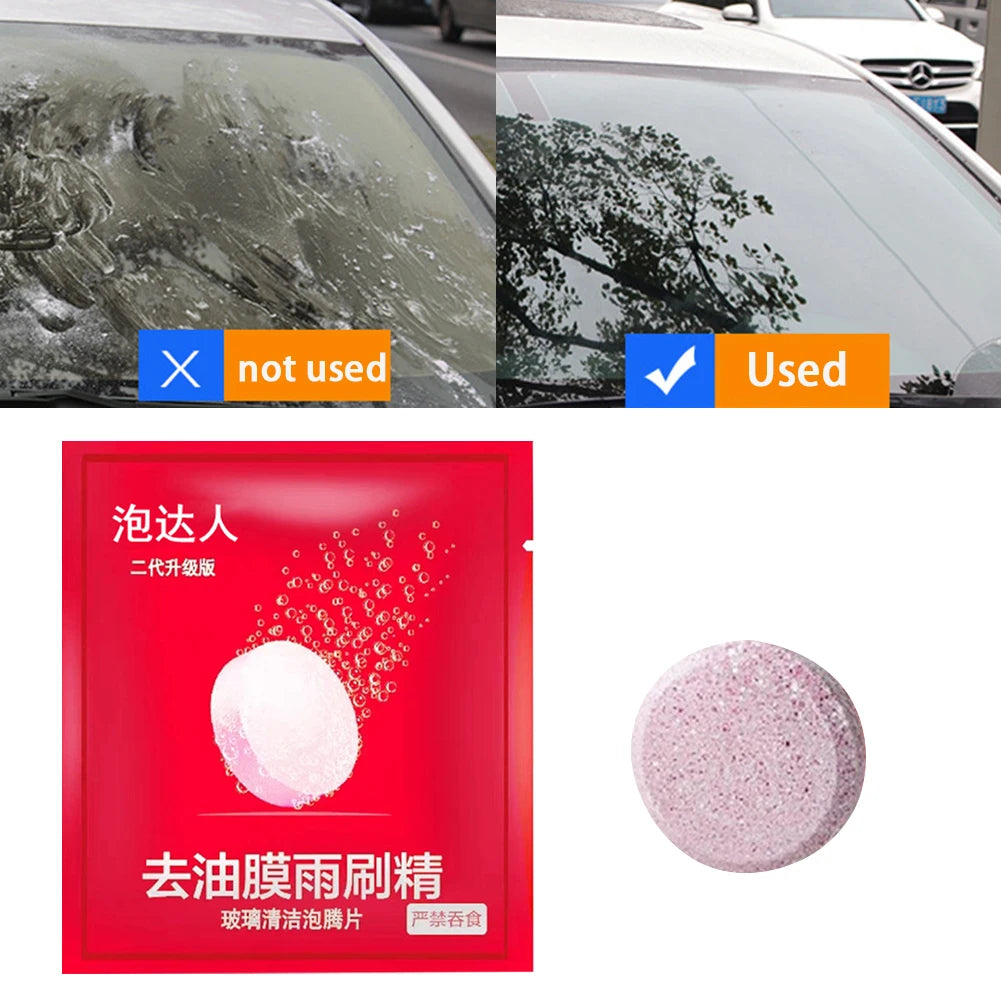 Car Effervescent Tablets Windscreen Wiper Cleaning Tablets Oil Film Remover Strong Cleaning Effervescent Tablets