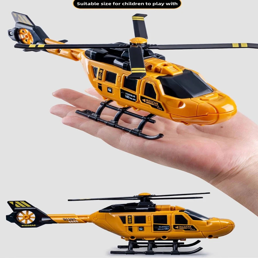 1pcs- Child Diy Helicopter Blocks Buiding Model Rotating Propeller Fighter Simulating Rescue Aircraft Boy Birthday Gift