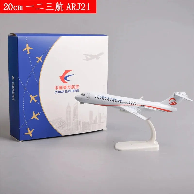 Miniatures Airplane Toy 20cm China Eastern Airways ARJ21 Metal Scale Plane Model Assembly With Base For Collection Display Boys
