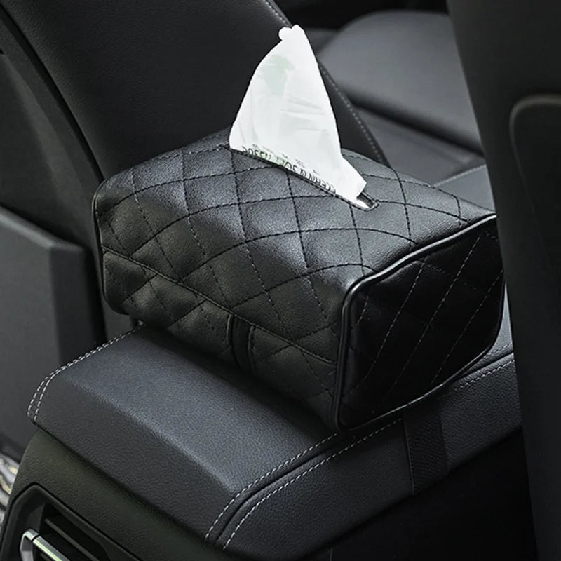 1pc Pink/black Automobile Universal Tissue Car Sun Visor Tissue Box Holder Auto Interior Storage Decoration For Universal Car