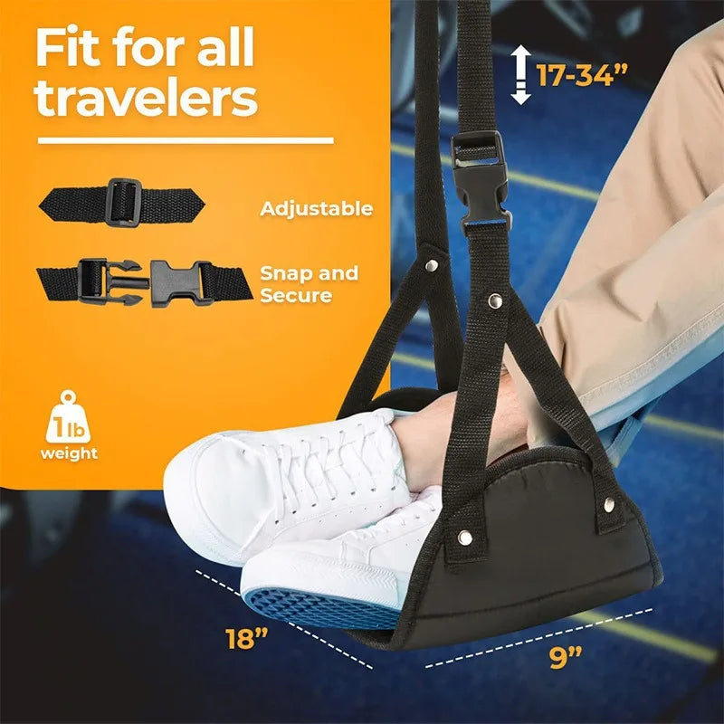 1PC Hot-Selling High-Quality Portable Travel Footrest - Adjustable Height  Perfect for Airplane Office/ Car/plane Use