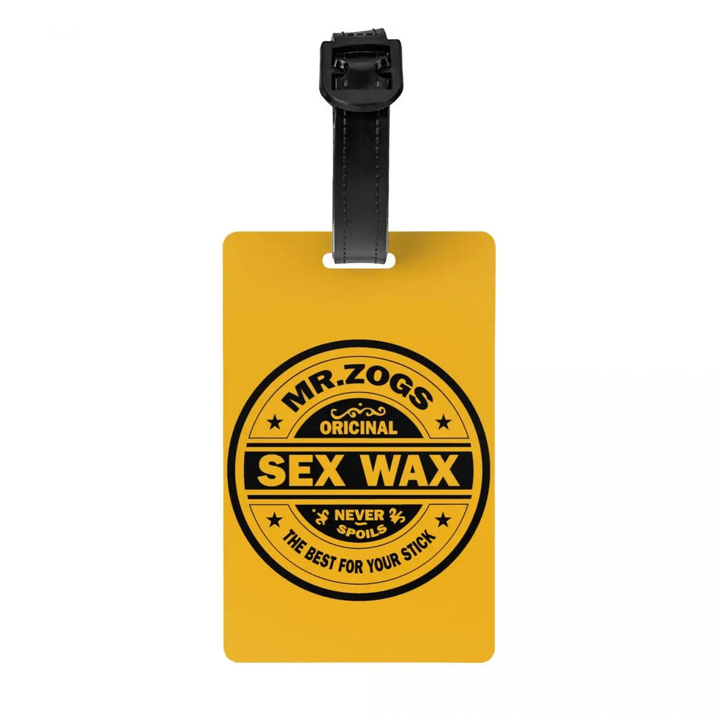 Custom Mr Zogs Sex Wax Luggage Tag With Name Card Surfing Surf Gift Privacy Cover ID Label for Travel Bag Suitcase