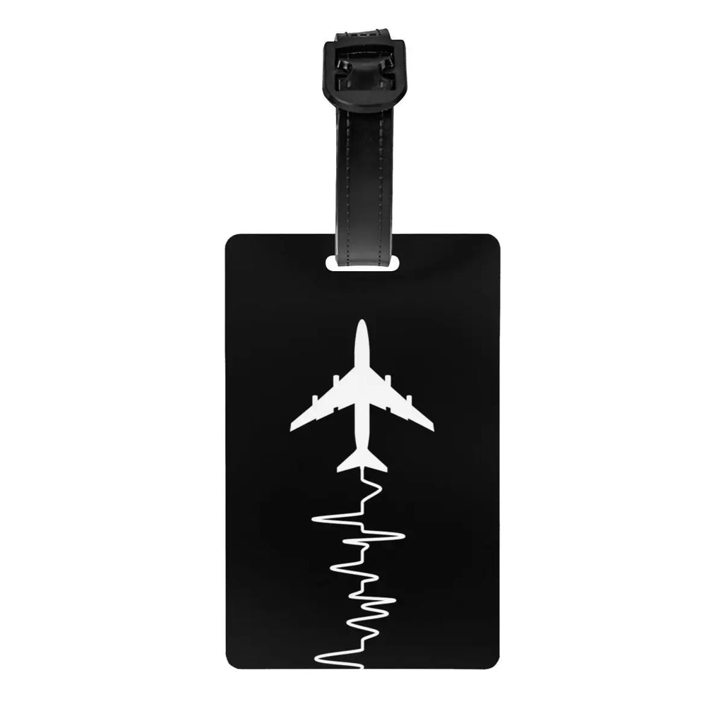 Custom Rock Guitar Heartbeat Luggage Tag With Name Card Music Singer Privacy Cover ID Label for Travel Bag Suitcase