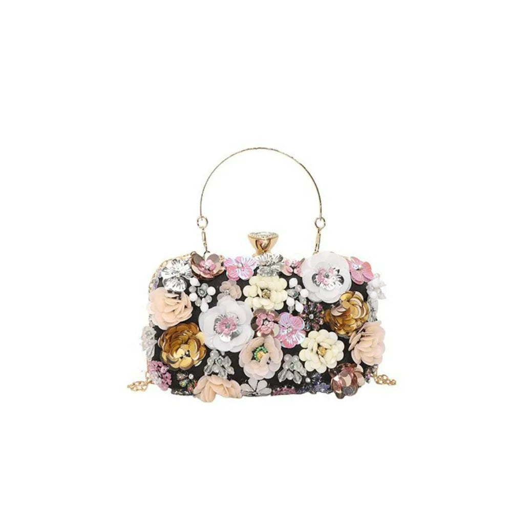 2025 Winter Women Evening Bags For Women Luxury Floral Rhinestones Shoulder Crossbody Bags Party Wedding Clutch Ladies Handbags
