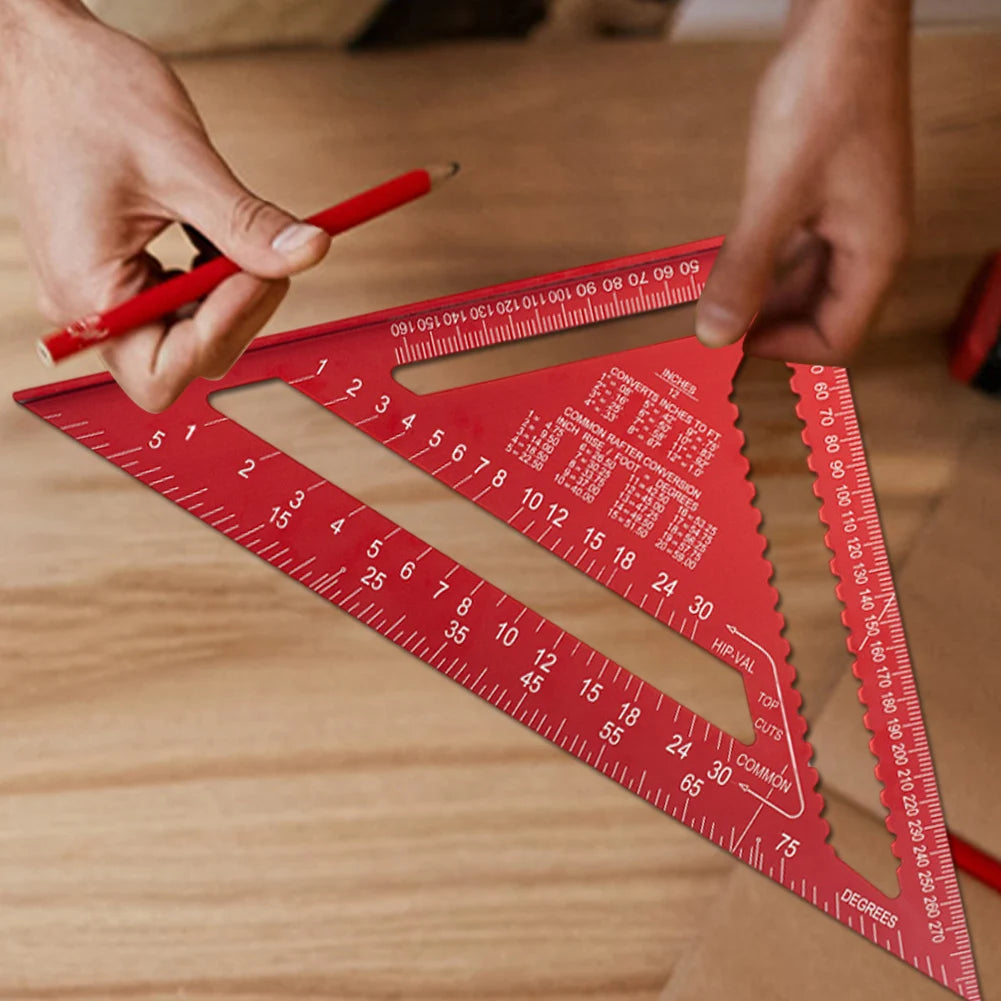 7/12 Inch Triangle Ruler High Precision Speed Square Angle Protractor 90° Triangle Carpenter Square Ruler Carpenter Tools