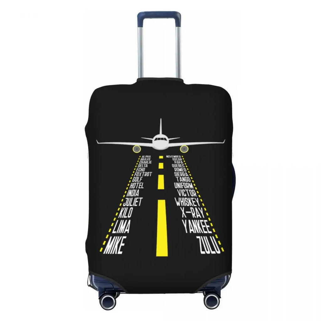 Custom Fashion Airbus Fighter Pilot Luggage Cover Protector Washable Aviation Airplane Travel Suitcase Covers