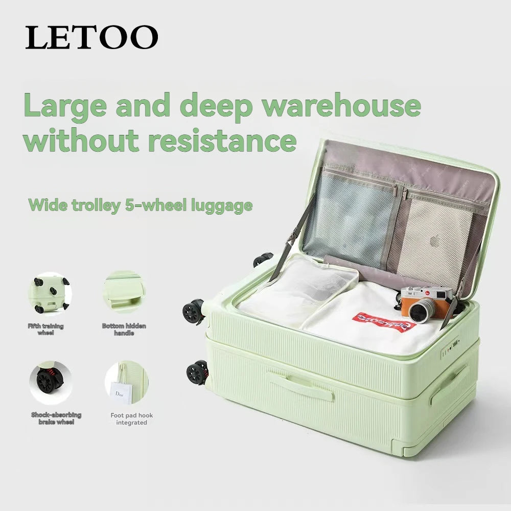 Side-opening luggage trolley case 24-inch large capacity travel case wide trolley password case men's 20-inch boarding case