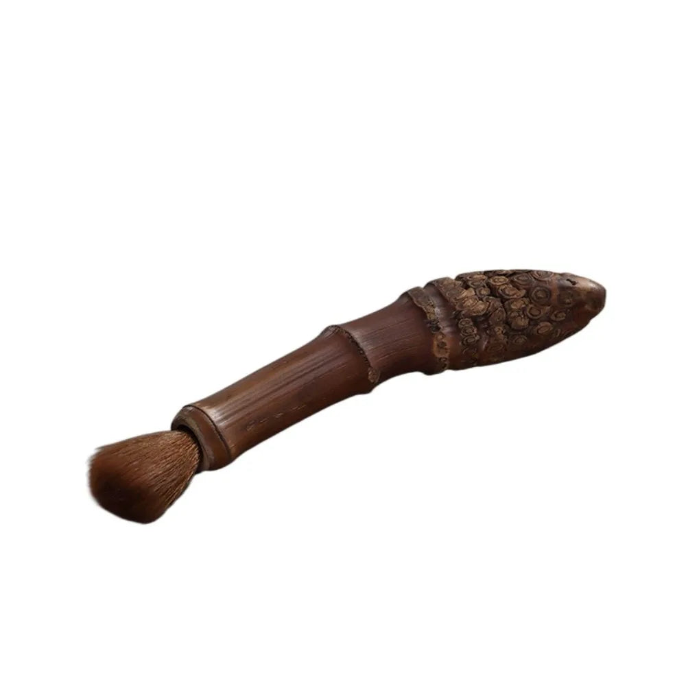 Vintage Carbonized Bamboo Root Teapot Pen Long Handle Easy To Clean Teaware Cleaning Brush Chinese Style Portable Tea Brushes