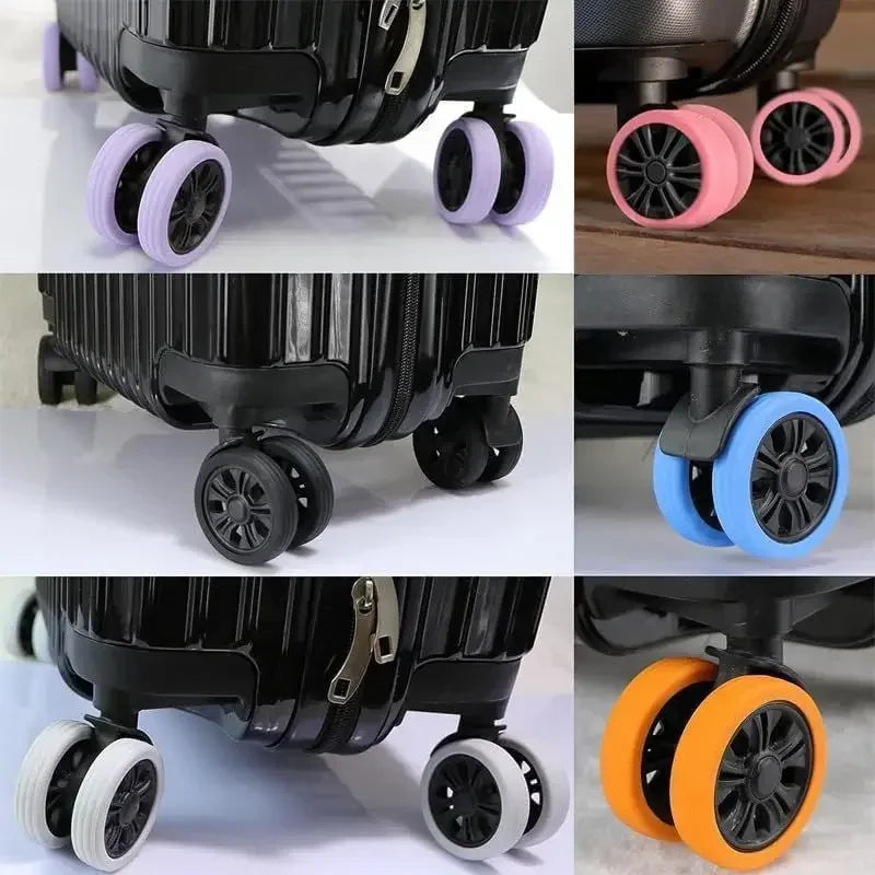 8 Pcs Silicone Wheels Protector Suitable for Two-wheeled Luggage Reduce Noise Silent Caster Sleeve Suitcase Accessories