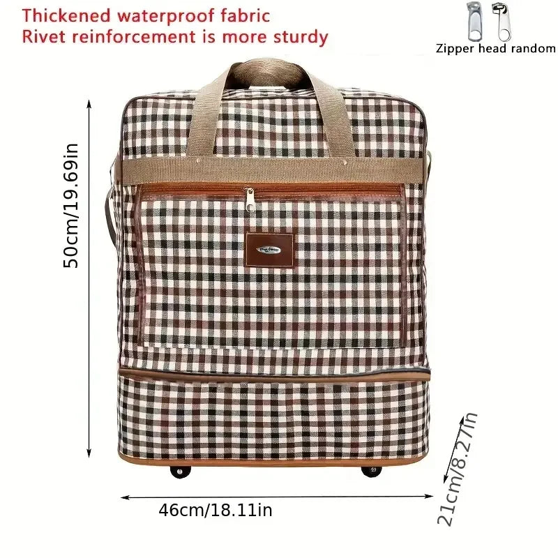 Expandable Extra Large Wheeled Duffel Bag Durable, Lightweight & Multi-Layer for Easy Travel and Storage Weekend or Overnight Ba