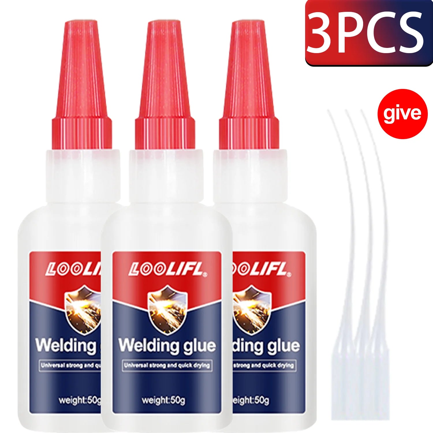LOOLIFL 7PCS 50ml Super glue High Strength Quick-drying Cyanoacrylate Adhesive for leather, rubber, wood, Metal Liquid glue 20g