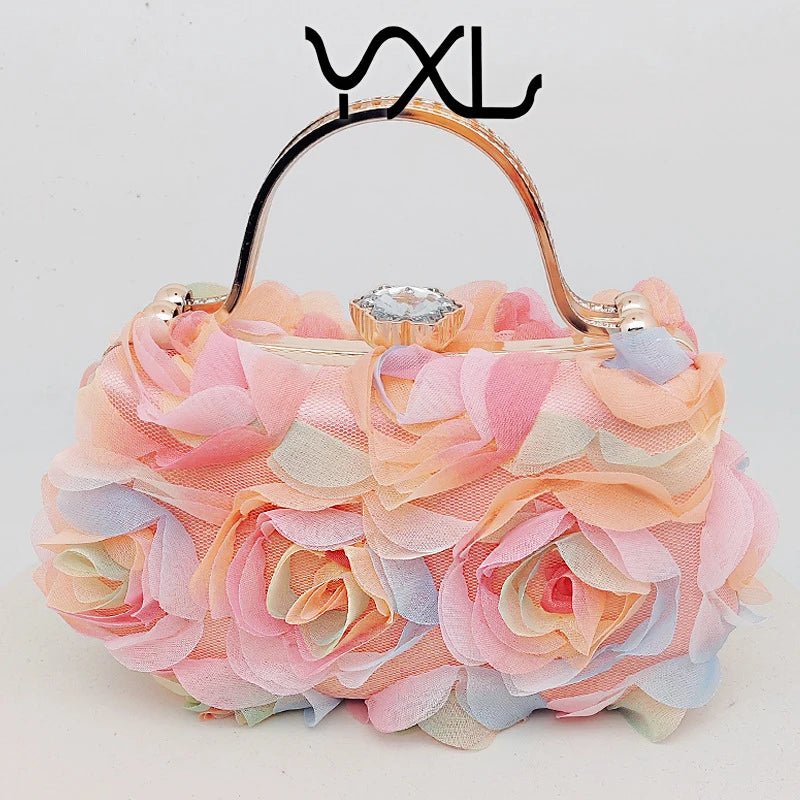 Popular floral evening bag for brides, wedding dress, white gown bagpartybag