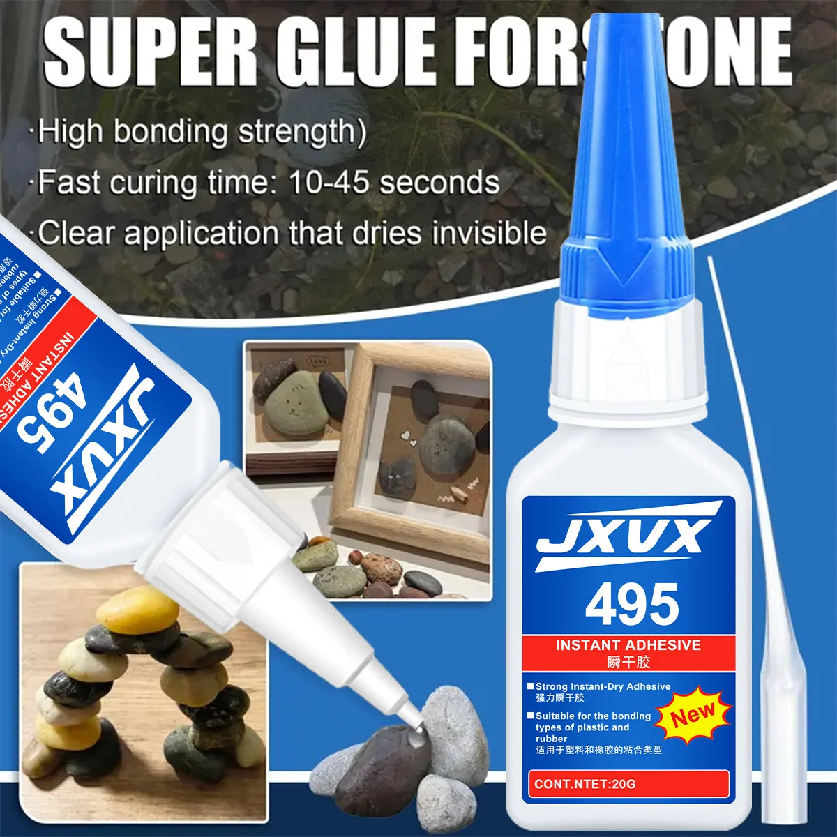 495 Fish Tank Landscaping Moss Glue Super Glue Instant Quick-drying Cyanoacrylate Adhesive Transparent For Plants Aquascaping Fish Aquarium Plants Water Grass Stick Fixing Glue.