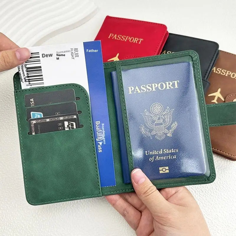 Cute PU Leather Passport Wallet Waterproof Multi Card Holder Travel Document Organizer for Men Women