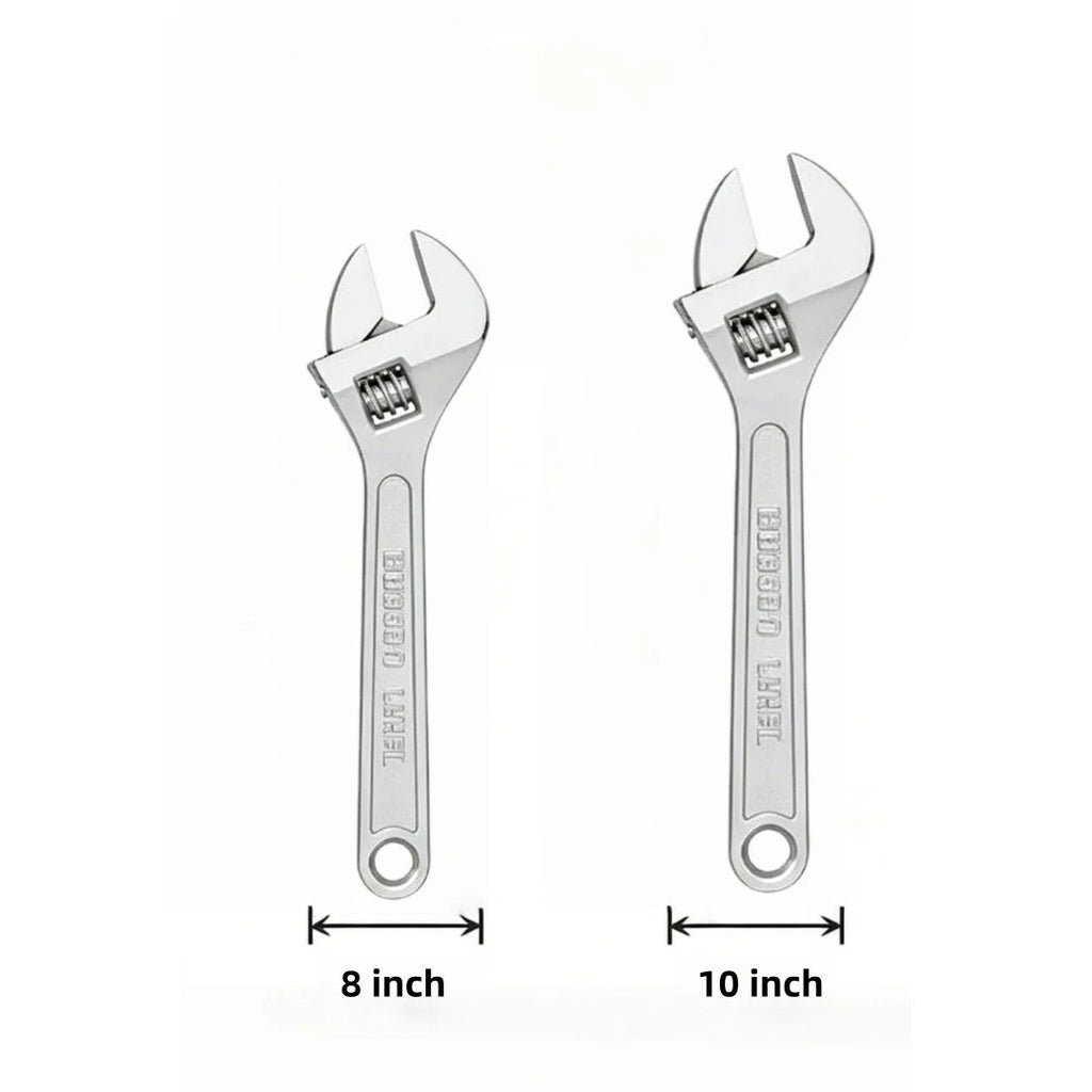 Adjustable Wrench Large Openin Long Handle Universal Spanner Clamp Steel Mechanical Workshop Hand Repair Tools 6/8/10/12 inchs