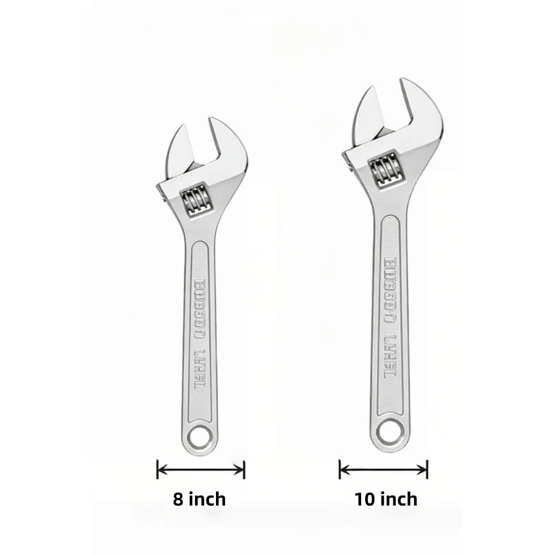 Adjustable Wrench Large Openin Long Handle Universal Spanner Clamp Steel Mechanical Workshop Hand Repair Tools 6/8/10/12 inchs