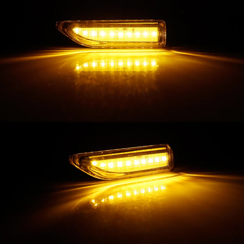 2Pcs For MINI Countryman F60 2017 2018 2019 2020 2021 Smoked Amber LED Front Bumper Side Marker Light Flowing Turn Signal Lamp