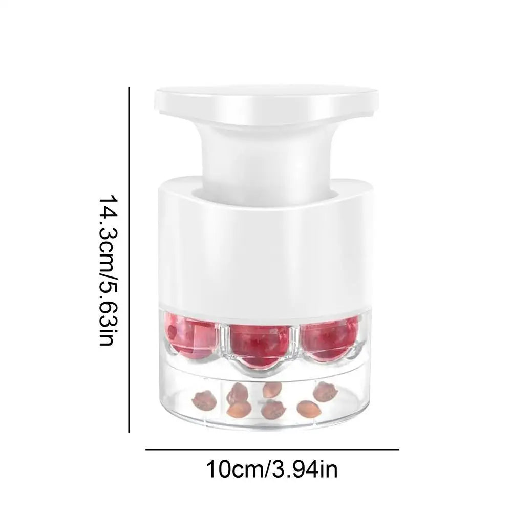 Easy-Press Cherry Pitter with 7 Holes Olive Seed Squeeze Tool Stoner Remover Kitchen Corer Aid for Dessert Jam Hawthorn Juice