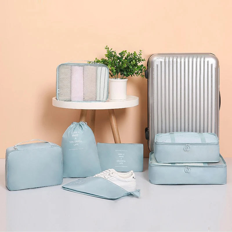 7-Piece Packing Cubes Set - Travel Luggage Organizer Bags for Clothes, Shoes & Blankets, Suitcase Storage Pouches