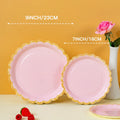 10/25/50pcs Pink /red/black/white Disposable Party Tableware Paper Plates Dishes Birthday Wedding Holiday Party Supplies