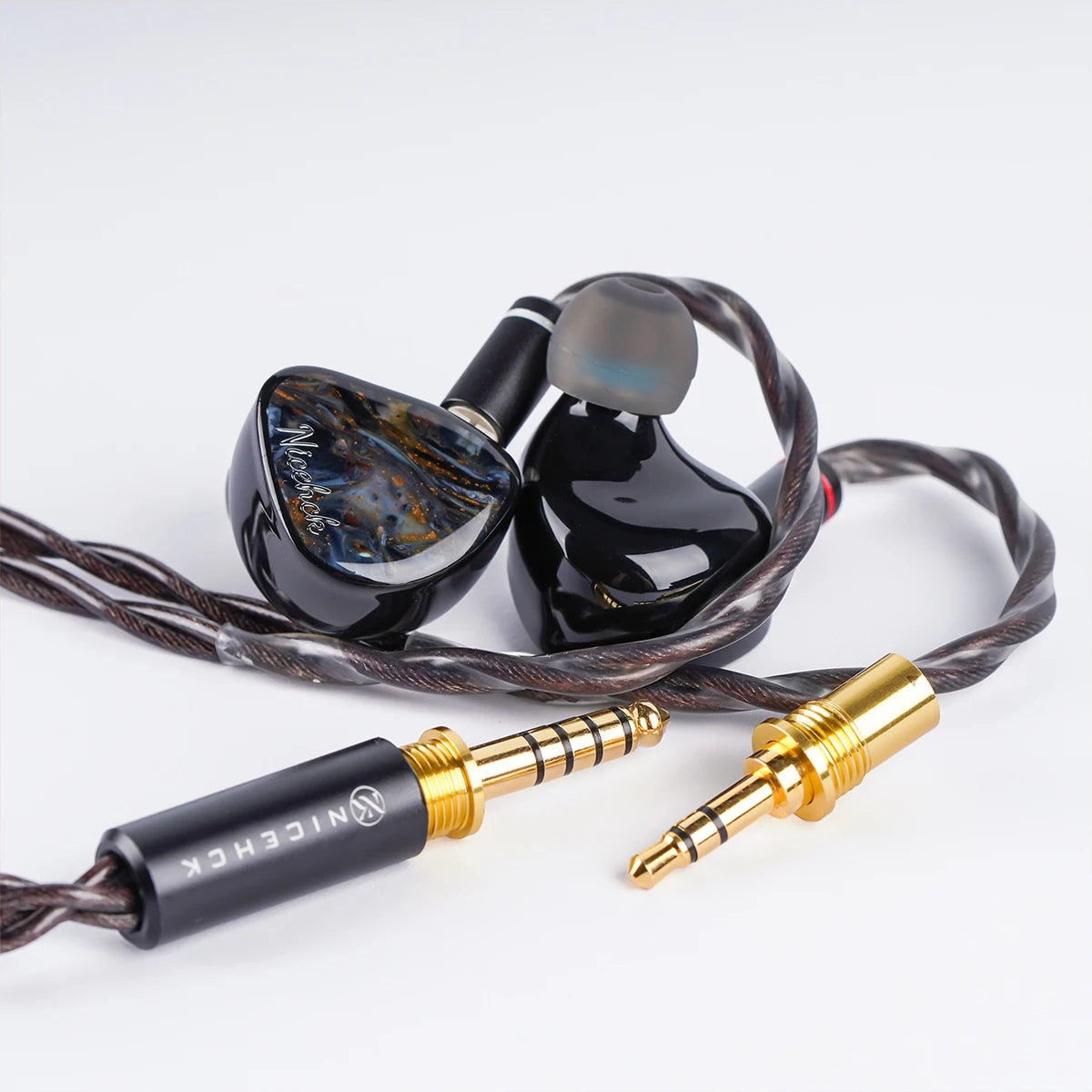 NICEHCK Rockies In Ear Monitor 1DD+2 Knowles BA+2 Sonion EST Hybrid Drivers 2-in-1 Plug Resin Shell 2Pin HiFi Earpho