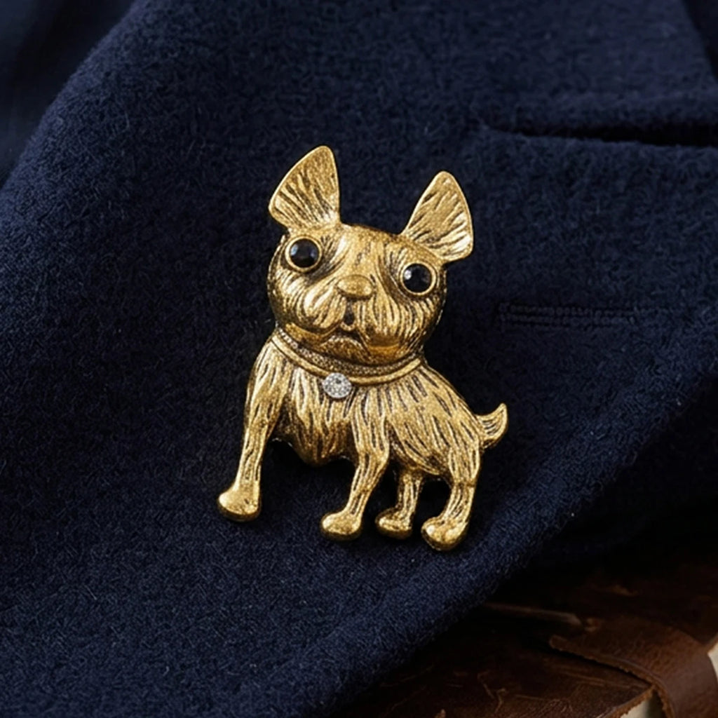 Classic Enamel Rhinestone Dog Brooches for Women Unisex Trendy Animal Pins Office Party Friend Funny Gifts Jewelry Accessories