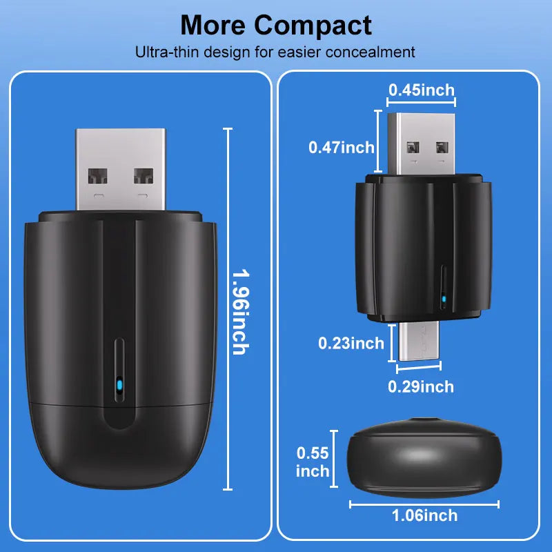 FLIXIVI Dual Interface Wireless CarPlay/Android Auto Wireless USB/TYPE-C Adapter Smart Mini Box Plug Fast Connect Universal