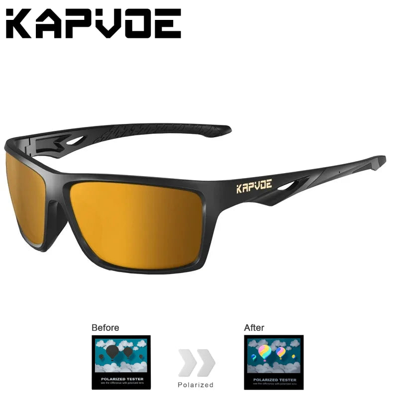 Kapvoe Polarized Hiking Eyewear Sunglasses for Men UV400 Lens Sunglasses Glasses PC Lens Glasses HD Lens Outdoor Sunglasses 2026