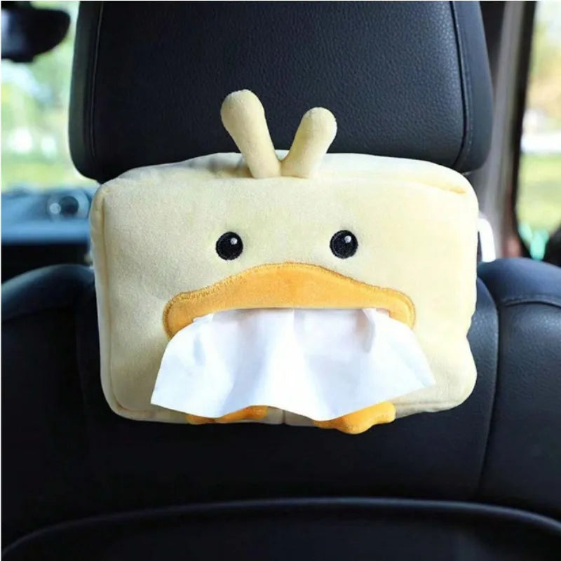 1pc Cute Cartoon Vehicle Tissue Box Plush Creative Multi-Function Car Tissue Box