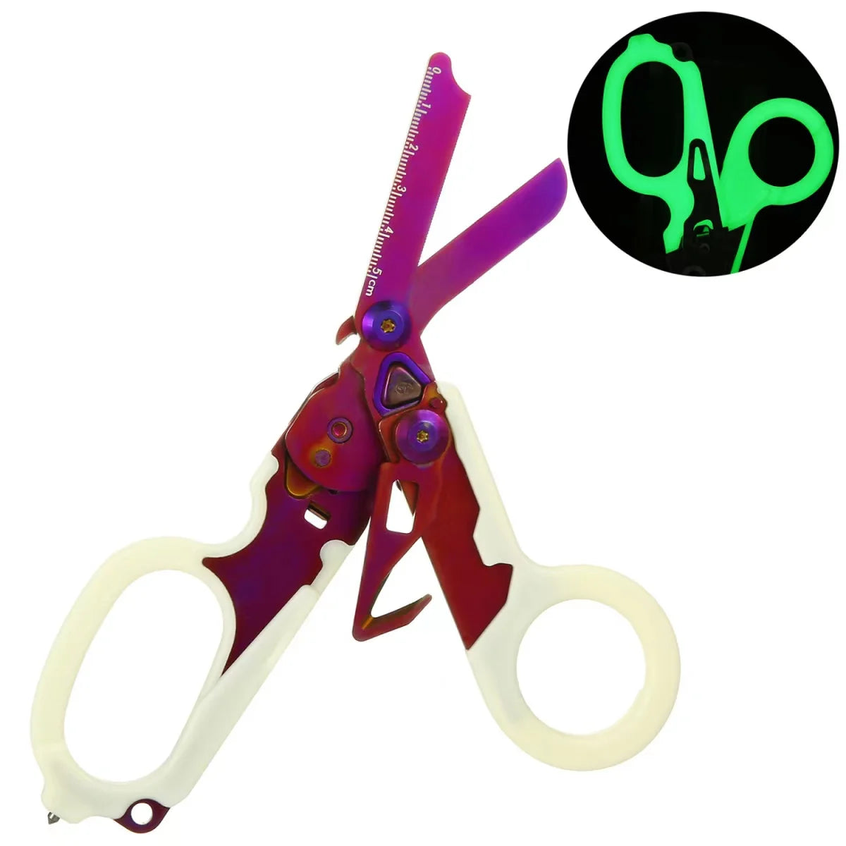 6 In1 Foldable Medical Emergency Response Scissor Shear First Aid Kit Scissors Tactical Plier Outdoor Survival EDC Tool Gear