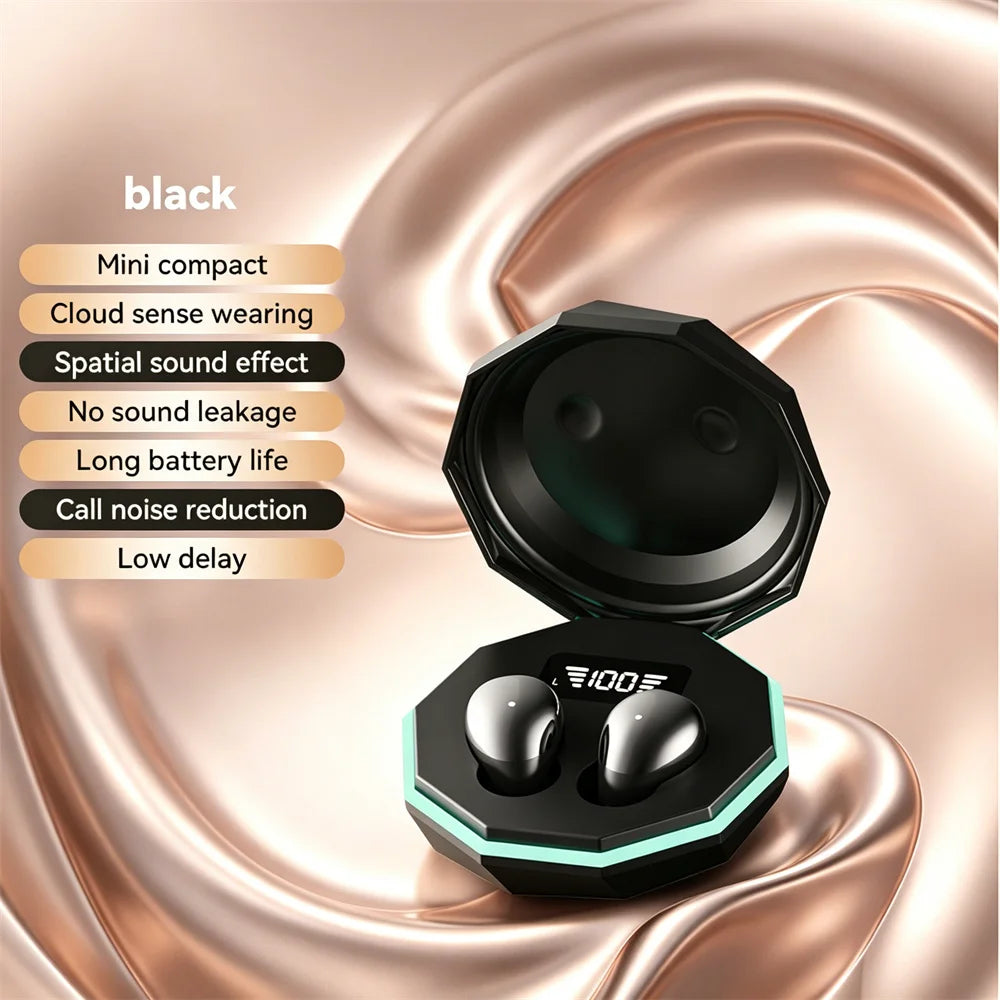 Electroplated TWS In-Ear Wireless Earphone Long Battery Life Digital Display 2-In-1 Dual Headphone Subwoofer Stereo Game Earplug