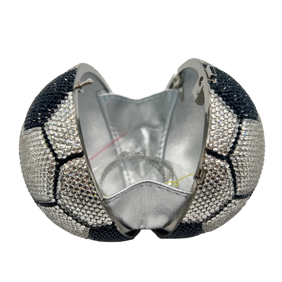 Soccer Ball Clutch, Hexagon-Pentagon Pattern Evening Bag for Women. OEM Custom Sports Theme Purse, Low MOQ Wholesale from Factor