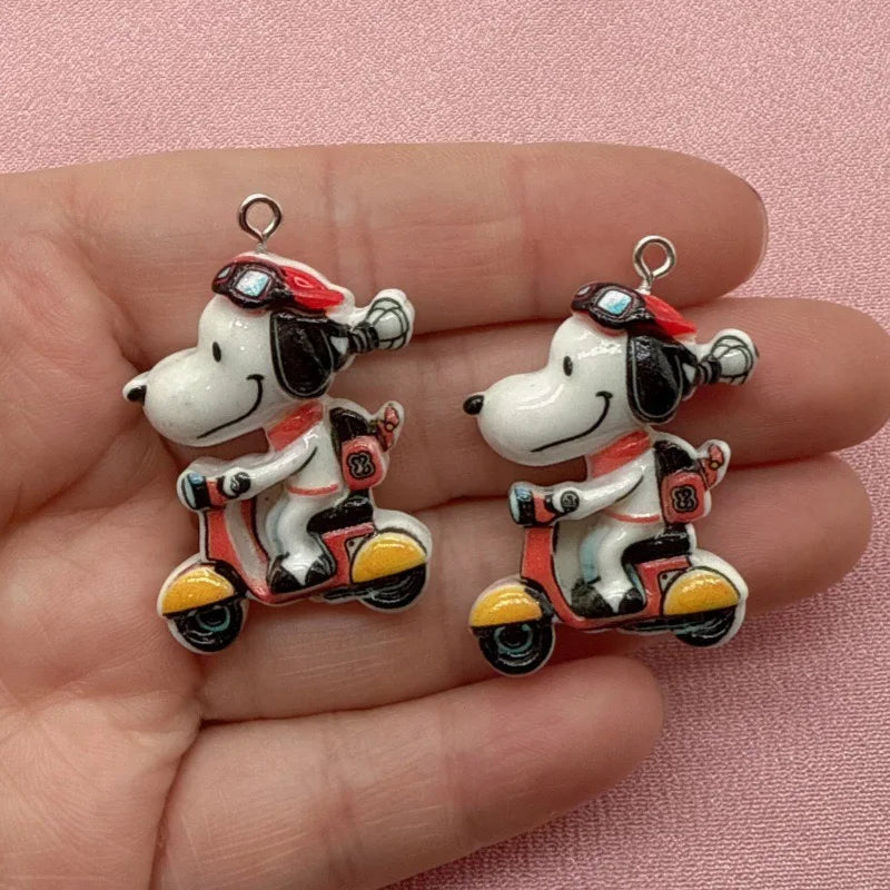 10pcs resin cute card puppy series pendant, DIY jewelry making earrings, keychain accessories