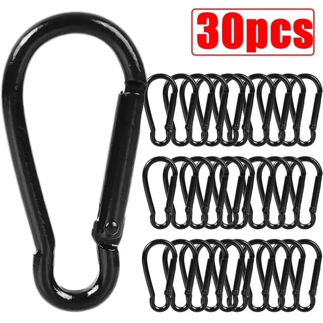 50/10Pcs Mini Carabiner Keychain Alluminum Alloy D Type Buckle Spring Snap Clip Hooks Keychain Carabiner for Keys Camping Tool