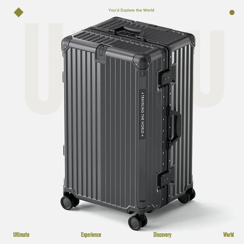 Multifunctional Suitcase Large Capacity 30inch Thickened Sturdy Aluminum Frame Travel Suitcase Trolley Case Extra Large Luggage
