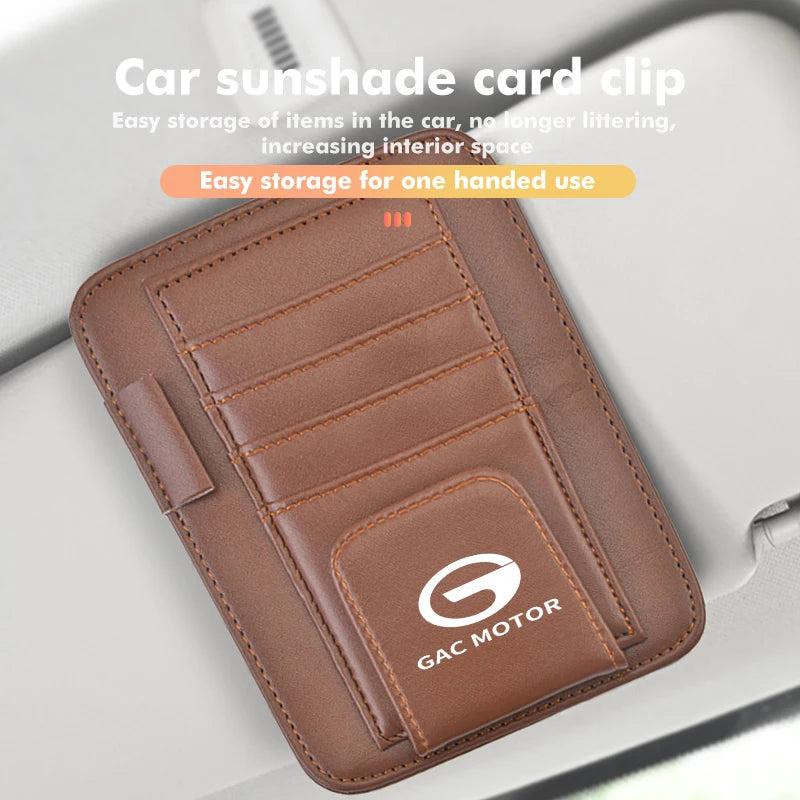 Car Sun Visor Glasses Case Sunglasses Clip Card Ticket Holder For GAC MOTOR Trumpchi Aion S GS3 GS4 GS5 GS8 GA4 GA6 GA8 GE3 2016