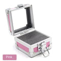Portable Aluminum Alloy Mini Storage Box Multi Purpose Transparent Display Jewelry Box 25 Slots Grinding Head Storage Empty Case