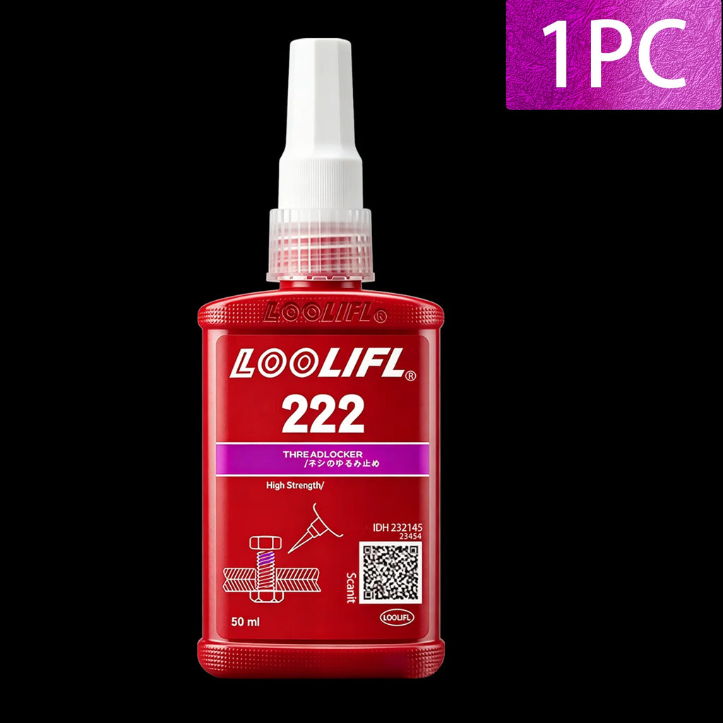 LOOLIFL 271 Red Thread Locker High Strength Removable Screw Lock Glue, Anti-Vibration Anti-Rust Sealant Metal Fasteners Bolts