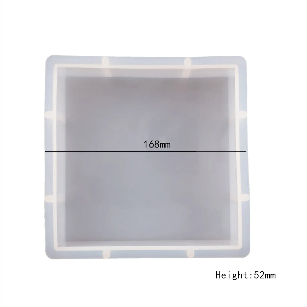 DIY Crystal Silicone Resin Mold Geometry Large Cube Heart Shaped Round Rectangular Mirror Silicone Mold For Resin Casting Making
