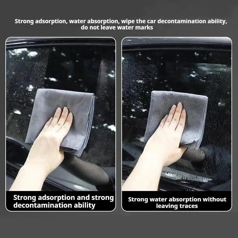 1pcs Suede Car Cleaning Towel Thickened Absorbent Lint-free Double-sided Glass Wiping Cloth for Auto Home Cleaning