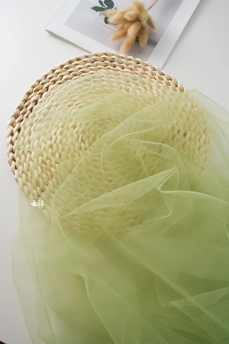 Green Transparent Tulle Fabric By The Meter for Clothing Hanfu Veil Wedding Background Diy Sewing Gauze Cloth Soft Light White