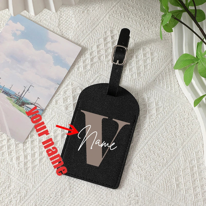 A-Z Initial Personalized Name Luggage Tag 26 Letters Custom Name Luggage Boarding Tags Travel Id Identification Luggage Tag Gift