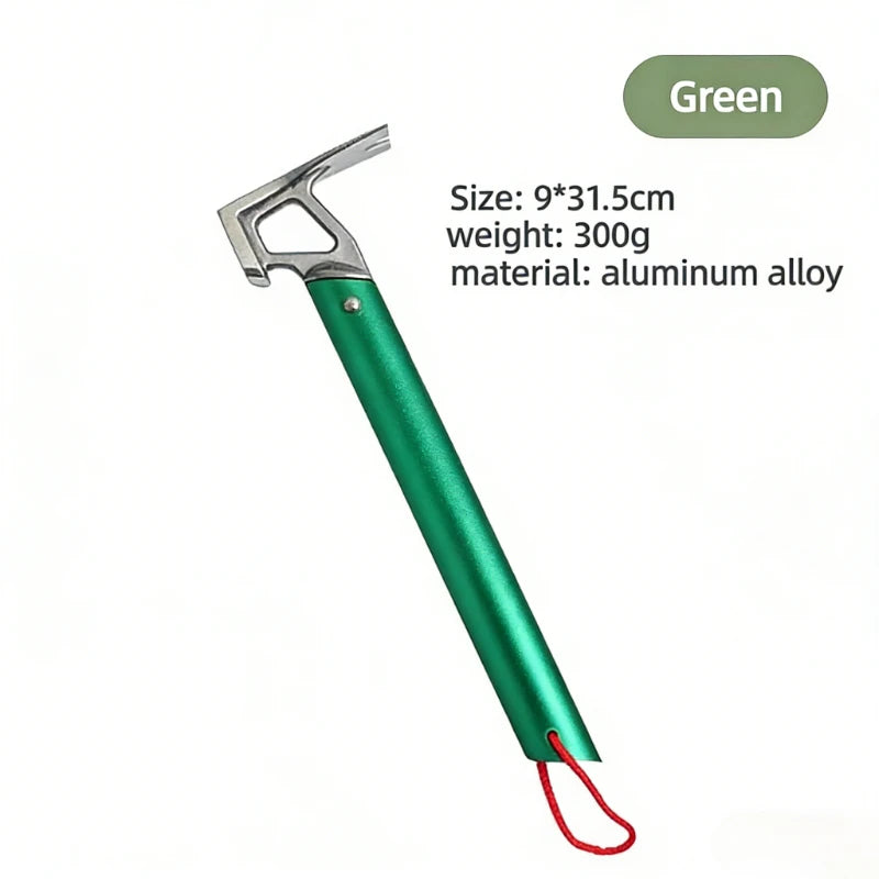 Lightweight Aluminum Handle Multi-use Camping Hammer Stainless Steel Outdoor Survival Gear for Tent Tarp Stakes Multitool