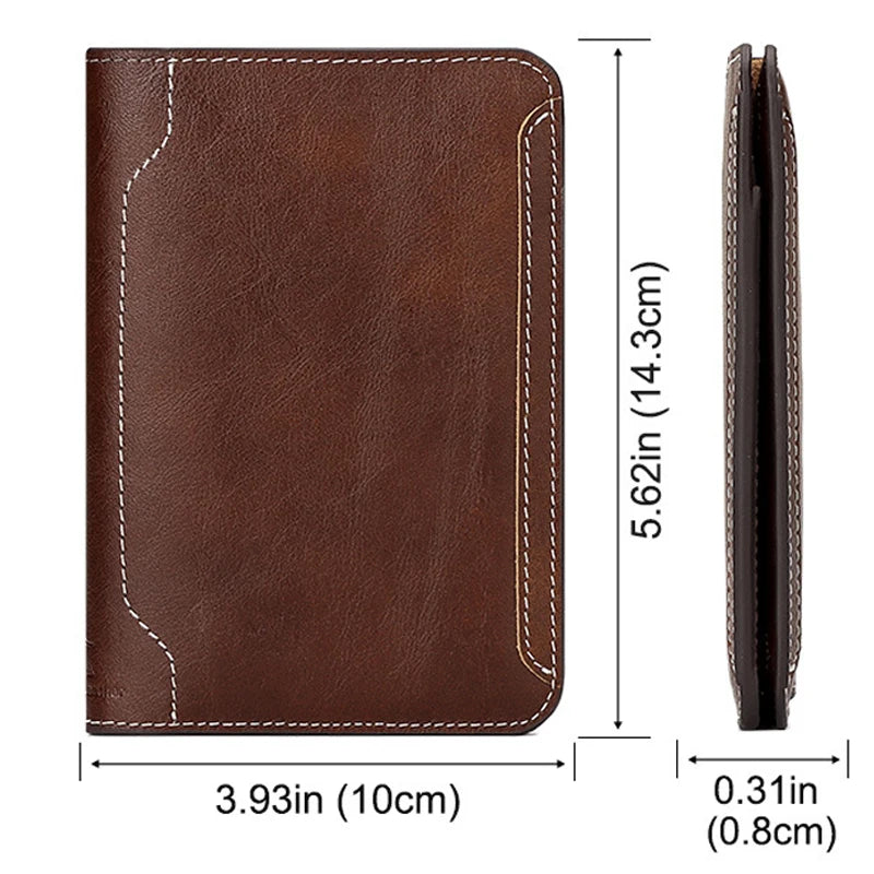 Genuine Leather Passport Holder Cover Wallet - RFID Blocking Travel Essentials for Men & Women, Credit Card Holder, Internationa