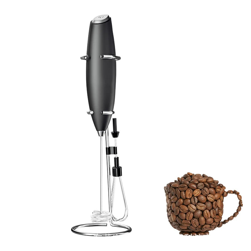 "LMETJMA Powerful Milk Frother Handheld Electric Foam Maker Coffee Whisk Drink Mixer For Cappuccino Frappe KC0471